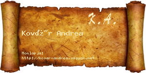 Kovár Andrea névjegykártya